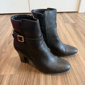 Merona Ava Black Ankle Heeled Boots